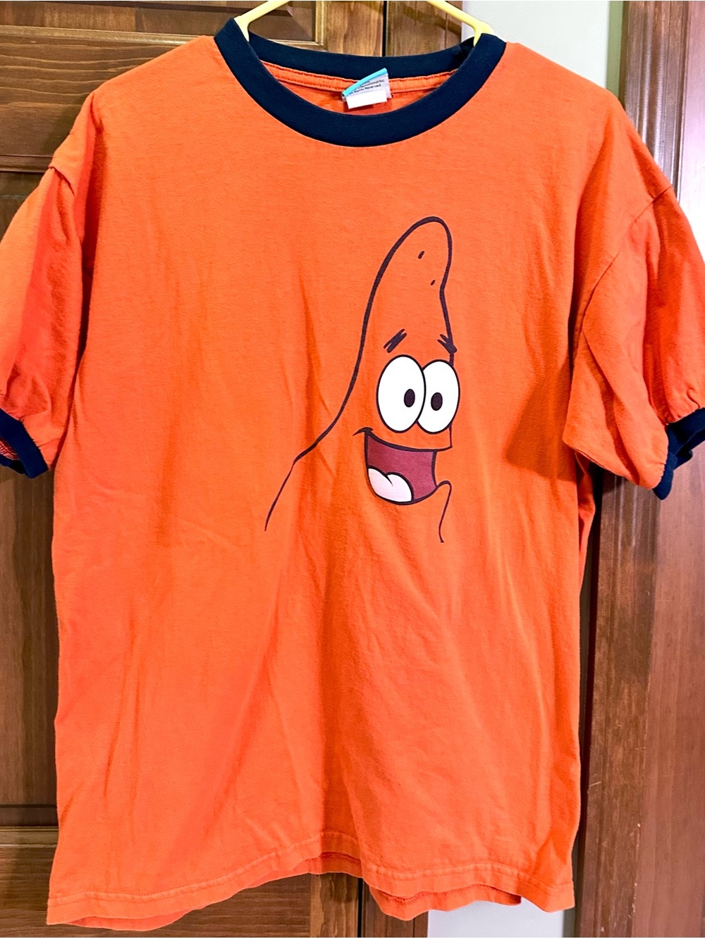 Nickelodeon Orange Patrick Star Ringer Tee with Navy Trim